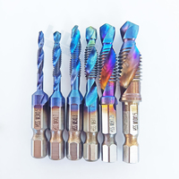 Edc — ensemble de robinets à combinaison de perceuse 6 pièces, avec fonction de chanfrein, pack de boîte M3 M4 M5 M6 M8 M10