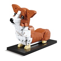 DIY Mini 3D Anjing Blok Bangunan Mikro Set Hewan Mainan Edukasi Natal untuk Hadiah Ulang Tahun Anak