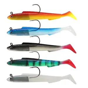 Isca de pesca marítima de 11cm, 15g/15cm30g, para pesca no mar, cabeça de enguia, isca de pesca macia, isca artificial que enfrenta