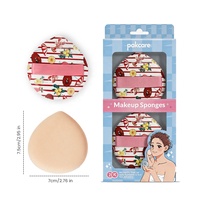 Éponge de maquillage en forme de goutte d'eau à imprimé mignon, grande éponge à poudre double usage (humide et sèche) pour le mélange du fond de teint