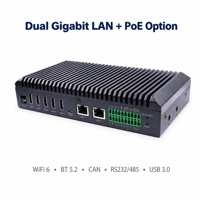 RK3588 Multi-Screen Media Player 4K in OUT 6 TOPS NPU Edge AI Advertising Machine 8GB 64GB 8K Encode Decode Video Wall