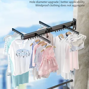 OEM Supported Wall-Mounted Foldable Clothes Drying Rack Space-Saving Hanger Bathroom Living Room Flexible Design