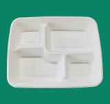 Einweg-Crop-Container aus Bagasse-Rohmaterial, 33g, mit 4 Fächern, stapelbar, gefriergeeignet, großer Bento-Behälter