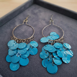 Pendientes Colgantes Geométricos Azules de Estilo Bohemio Gitano para Mujer, Regalo - Product Image 2