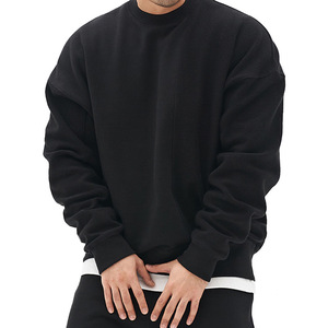 Felpa con <span class=keywords><strong>cappuccio</strong></span> nera tinta unita moda felpa con Logo personalizzato felpa Pullover di alta qualità <span class=keywords><strong>senza</strong></span> <span class=keywords><strong>cappuccio</strong></span>