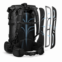 Sac à dos de randonnée imperméable 1000D robuste avec système MOLLE, fermeture roll-top, pour camping en extérieur, avec système d'hydratation OEM ODM