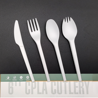 Ensemble de couverts écologiques compostables en gros pour événements et festivals : fourchettes, couteaux, cuillères, cuillères-fourchettes – Vaisselle pratique pour la restauration