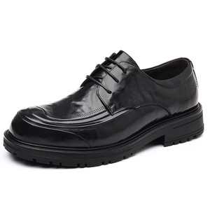 Men's leather shoes - British formal business style. Genuine leather, breathable men's pointed-<b>toe</b> Oxford shoes. - Product Image 3