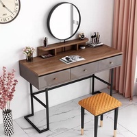 Coiffeuse moderne Meubles de chambre Commode Bureaux Maquillage Pieds en métal Coiffeuse avec miroir et tiroir