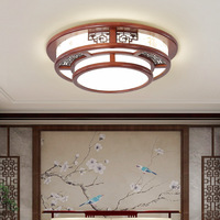 Style chinois bois massif Antique LED plafonnier blanc rectangulaire abat-jour maison intelligente lumières électriques pour salon modèle B5216