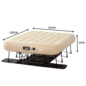 Lit de couchage pliable floqué avec cadre, <span class=keywords><strong>camping</strong></span> en plein air, voyage, matelas gonflable avec pompe - Product Image 5