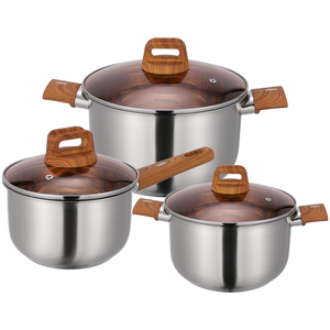 <span class=keywords><strong>Set</strong></span> panci memasak Stainless Steel, peralatan masak Stainless Steel 6 buah untuk memasak dan memanggang - Product Image 1