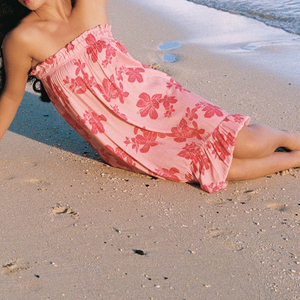 Robe décontractée surdimensionnée à volants, imprimé bohème personnalisé, en lin et coton de haute qualité - Product Image 2