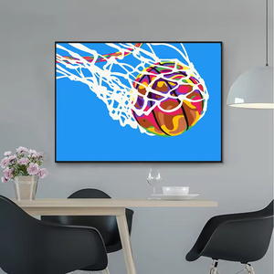 Affiche esthétique abstraite d'art de graffitis colorés sur le thème du basketball, impression de peinture à l'huile, décoration murale pour <span class=keywords><strong>chambre</strong></span> de garçon, décoration intérieure - Product Image 3