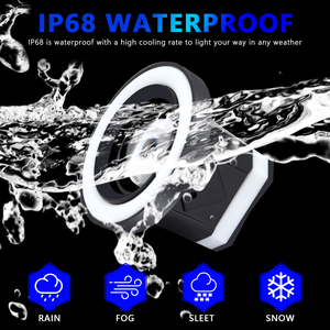 Phare de moto à LED bicolore avec anneau halo, phares de moto étanches IP67, feux de brouillard de conduite MO-220, garantie 2 ans, éclairage - Product Image 5