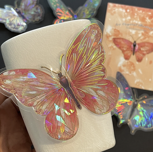 Fabrikpreis 10 Stück DIY Laser-Schmetterling-Aufkleber-Set 3D PET Wasserdichte Umweltfreundliche Wandaufkleber Geburtstags-Hintergrund - Product Image 3