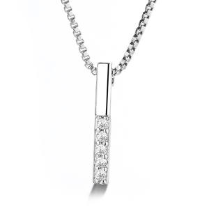 <span class=keywords><strong>GN13</strong></span> meilleure vente vente en gros argent sterling 925 barre de diamant verticale simple pendentif de collier boîte de chaîne bijoux - Product Image 1