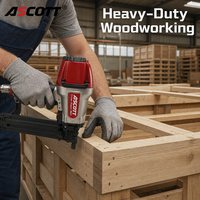 ASCOTT N851 Agrafeuse pneumatique professionnelle calibre 16 à couronne moyenne, pistolet à agrafes de finition 7/16 pouces pour bois, palettes, meubles, caisses, OEM