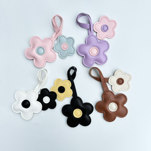 Sáng Tạo hướng dương Keychain dễ thương PU da hoa Keyring Bìa thời trang thực vật Móc chìa khóa quyến rũ - Product Image 1