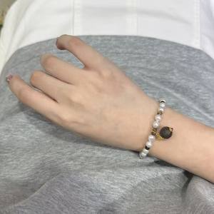 Brazalete de Cuerpo Completo de Plata de Ley con Madera de Agar y Piedra de Ojo de Tigre, Joyería de Agua Dulce para Regalos - Product Image 4