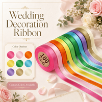 Ruban de décoration de mariage en satin, ruban brillant haute densité, boîte cadeau de fête, décoration de mariage, emballage de luxe, anniversaire, Halloween