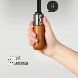 Paraguas Plegable Automático de Tres Pliegues con Mango de Madera de 10 Varillas, Resistente al Viento, para Sol y Lluvia, con Impresión de Logotipo Personalizado, Regalos Publicitarios Empresariales - Product Image 2