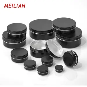 50g 60g 80g 100g 120g 150g 200g 250g aluminum cream jar black color aluminum tin can