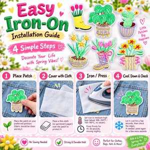 Patch brodé thermocollant <span class=keywords><strong>en</strong></span> gros pour jardin printanier, motifs fleurs, plantes, tulipes, cactus, monstera, marguerites, style botte de pluie - Product Image 3
