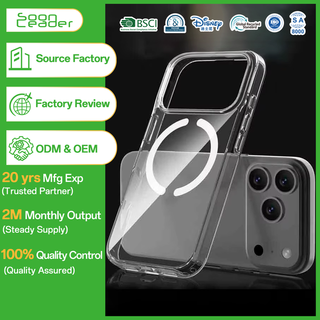 Soonleader Bulk Transparent Crystal Clear TPU+PC Shockproof Anti-yellow Mobile Phone Case for 15 Pro Max 16 17