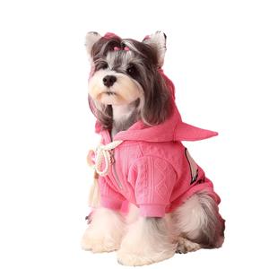 Pink Tony Bear Otoño/Invierno Ropa para perros Cuerpo pequeño Yorkshire Chenarite <span class=keywords><strong>Dibi</strong></span> Bear Angel Horn HOODIE - Product Image 1