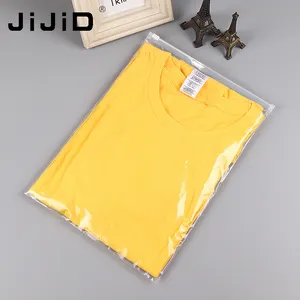 JiJiD wholesale tshirt bags Custom Logo plastic seal bags for tshirt Transparent Zipper Bags