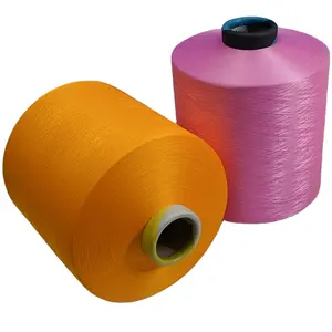 150/48*150/48 S + Z HIM DTY Sợi Nhuộm Poliester Hilo Cho Ruy Băng Băng Băng Đàn Hồi Vải 100% Sợi Polyester