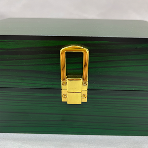 Boîte à montres en bois haut de gamme, 2 emplacements pour montres, intérieur en velours vert, logo personnalisé, boîte de rangement et de présentation de montres de luxe en bois, boîte cadeau - Product Image 4