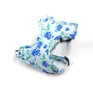 Personalized Breathable Handmade Engraved <b>Dog</b> Collar Leash Bowtie Matching <b>Harness</b> Blueberry Print Pattern Trendy All Seasons - Product Image 4