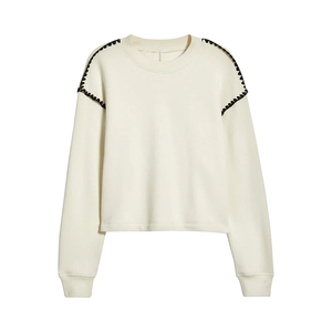 Mujer moda Streetwear fabricantes personalizado Otoño Invierno de gran tamaño manga larga cuello redondo Sudadera Mujer Trim Pullover - Product Image 1