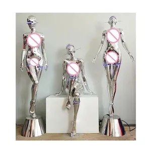 Estatua <span class=keywords><strong>de</strong></span> Mujer Personalizada con Electrochapado, Tienda <span class=keywords><strong>de</strong></span> Ropa Kongshanji, Figura <span class=keywords><strong>de</strong></span> Mujer Sexy, Decoración para el Hogar, Espejo, Accesorios, Robot - Product Image 2