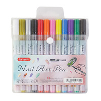 Ensemble de stylos de nail art en plastique, non double face, non effaçables, à base d'eau, séchage rapide, marqueurs de couleur haut de gamme, pour l'exportation