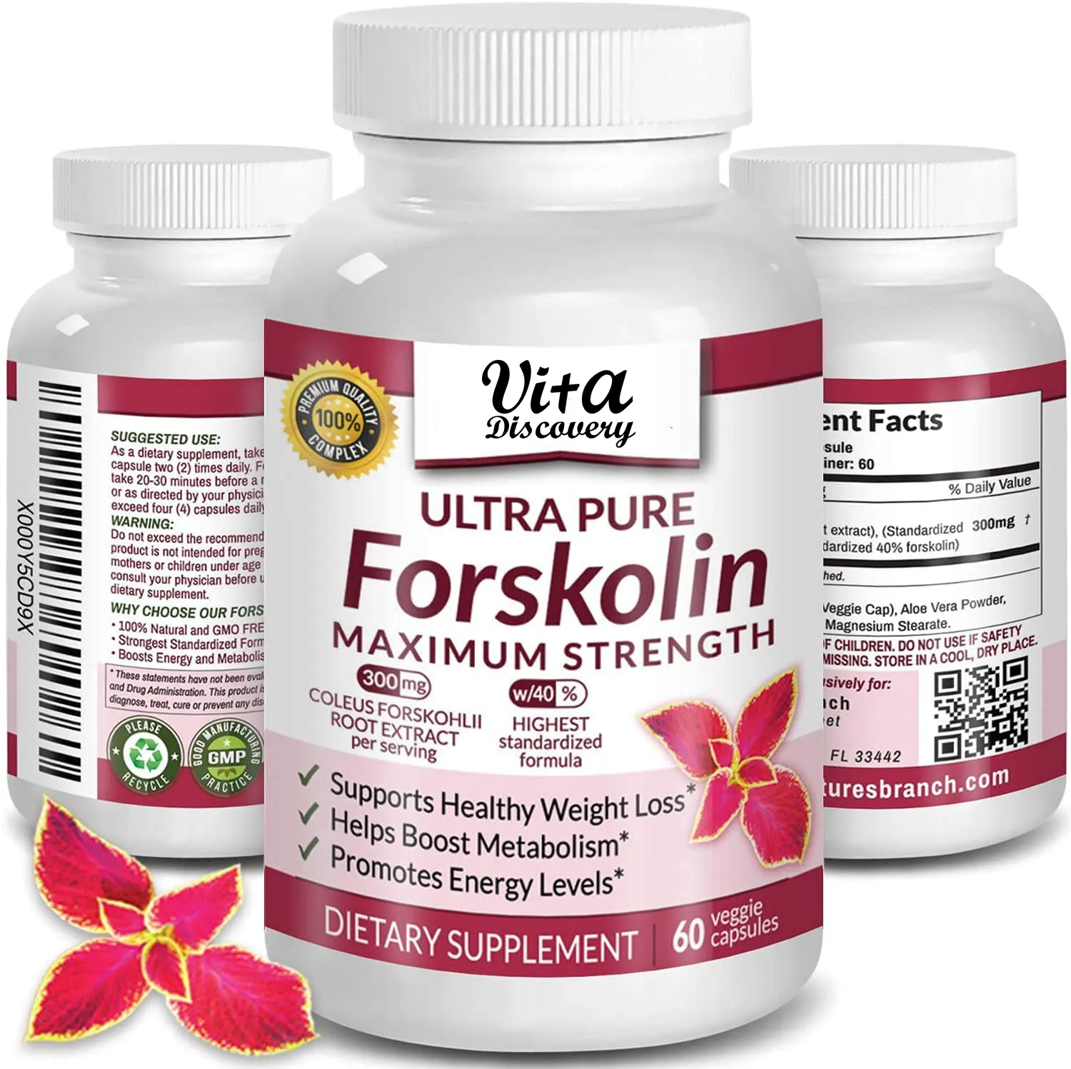 สลิมมิ่งดูและลดแคปซูล Forskolin บริสุทธิ์ที่มีสารสกัดจากราก Coleus Forskohlii มาตรฐาน40%