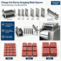 Scie à viande entièrement automatique commerciale avec moteur pour la découpe de poulet, canard, oie, poisson, pour usage en restaurant, capacité de 700 kg/h