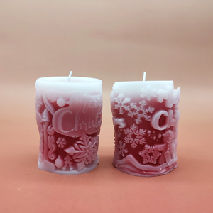 Bougie pilier créative artisanale de Noël, décoration aromatique pour les fêtes et cadeau unique pour la saison - Product Image 3
