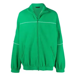 Aangepaste Hoge Kwaliteit Warme Fleece Groene Ritssluiting Hoodies Pullover Voor Mannen Kleding Met Elastische Bekleding