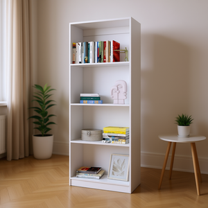 Libreria a 4 Ripiani in MDF, Design Moderno e Minimalista, Mobile Autoportante per Soggiorno - Product Image 2