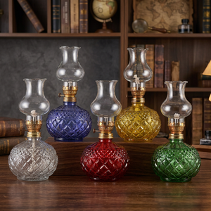 Grande lampe à pétrole rétro artisanale écologique coupe-vent à intensité variable résistante à la chaleur durable étanche en verre Noël Pâques - Product Image 3