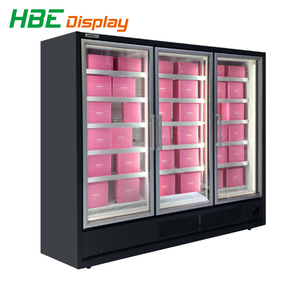 Congélateur vertical commercial à trois portes homologué ETL, grande capacité, vitrine réfrigérée avec porte en verre pour supermarché - Product Image 1