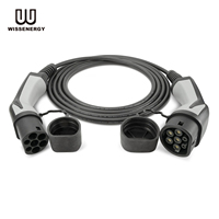 WISSENERGY Câble de charge rapide TPU IP66 triphasé EU CEE 22kW 32A Nouveau Type 2 pour toutes les voitures Mode 3 Câble de charge EV Type 2