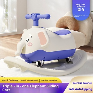 Nuovo Scooter Multifunzione a 3 Ruote per Bambini, Auto Giocattolo in Plastica a Forma di Arachide, Cavalcabile e Basculante, per Bambini da 1 a 3 Anni, Regalo per Neonati - Product Image 3