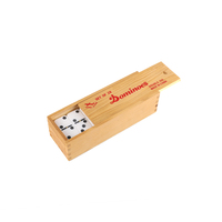 Vente en gros de dominos double six JUXING D6-5010D, boîte en bois, ensemble de jouets personnalisés, fournisseur d'usine, prix bas