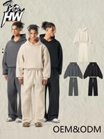 Ensemble de survêtement sportif pour homme, automne, uni, élastique, pour la gym, jogging, vêtements décontractés de fitness, t-shirts, sweat-shirts à capuche