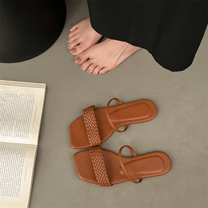 Sandalias de Verano Estilo Playa, Moda Americana, Multifuncionales, de Cuero Genuino, con Suela Gruesa Abierta, Antiolor, para Mujer, Evergreen - Product Image 2