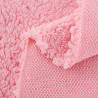 Chamois Flanelle Tissu Collage Plaid Berbère Fausse Fourrure Sherpa Polyester Polaire Collé Textile À La Maison Tissu